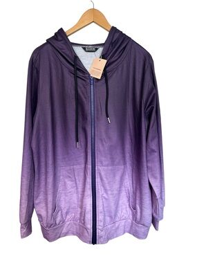 BloomChic Bloom Chic NWT Purple Ombre Zip Up Hooded Sweatshirt Size 14-16
